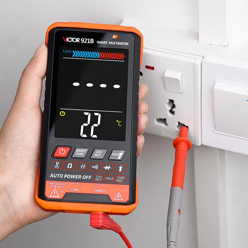 Digital Multimeter Victor 921 DIGITAL MULTIMETER Professional Auto Range Tester Multimeter Color Screen Ultrathin Intelligent OHM NCV Voltage Meter