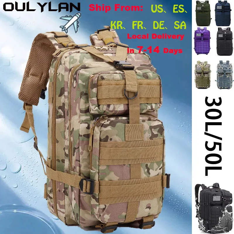 

Уличные рюкзаки Oulylan 30 л/50 л, тактические сумки для кемпинга, нейлоновый тактический рюкзак 900D, водонепроницаемая сумка для трекинга и охоты
