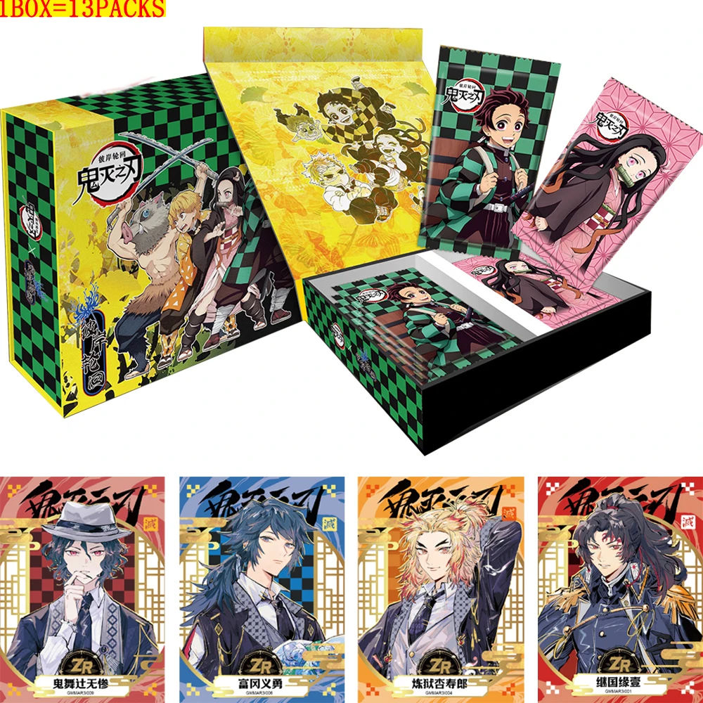 

Demon Slayer Limited Gold Silver Cards Kamado Tanjirou Kamado Nezuko Movie Character Collection Cards Children Game Toys Gifts