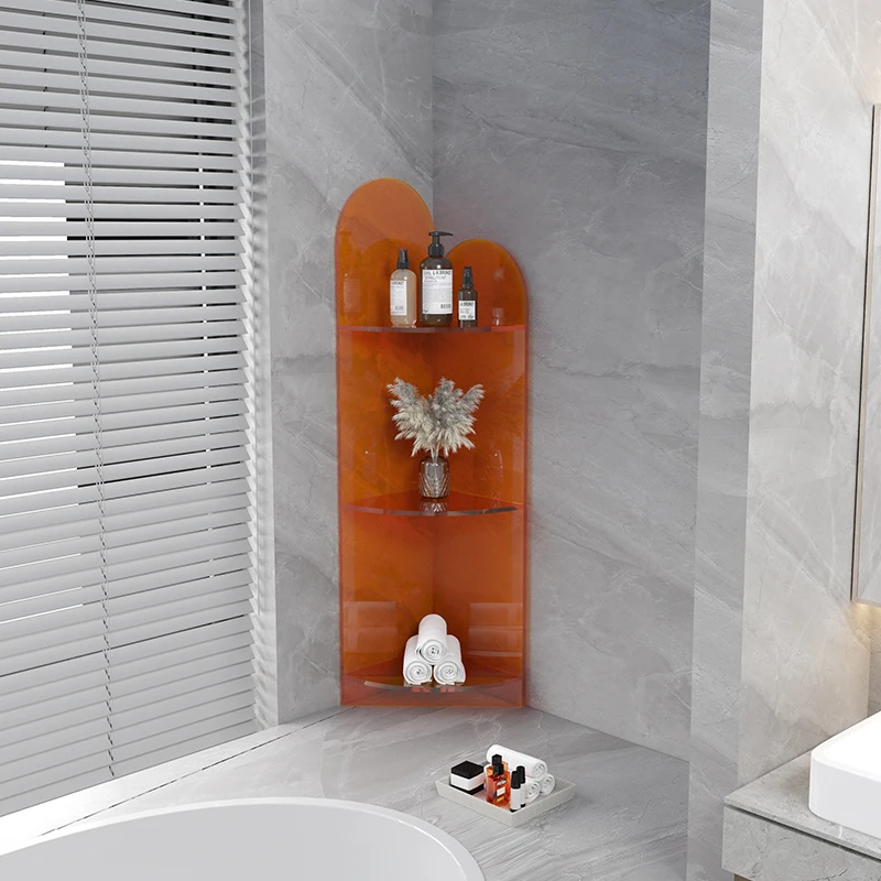 

Light Luxury Acrylic Floor Bathroom Triangle Storage Rack Bathroom Supplies Corner Storage Rack Corner Storage Rack