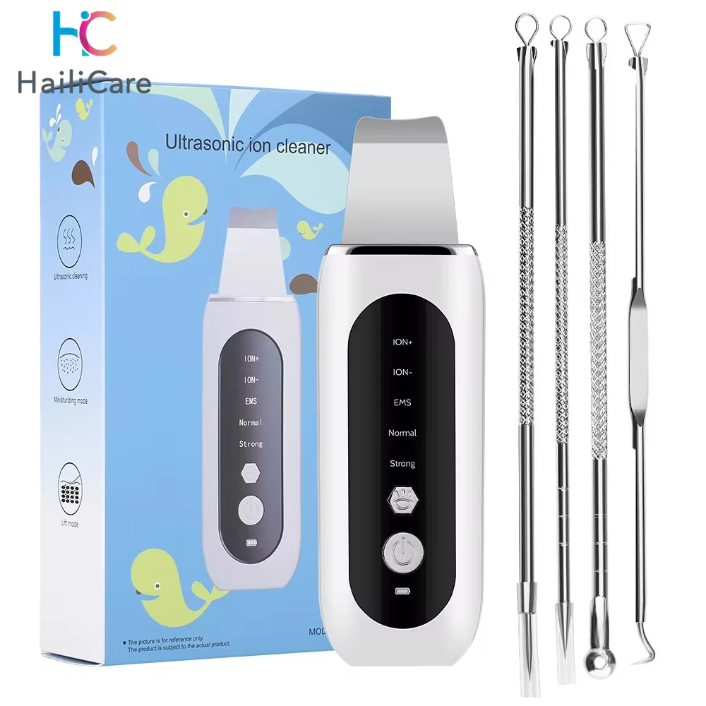 Ultrasonic Skin Deep Scrubber Facial Peeling Blackhead Remover Deep Face Cleaning Ultrasonic Ion Pore Acne Cleaner Shovel Clean