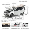 1/24 Land Rover Range Rover SV 2022 Car Model Toys Diecast Alloy SUV Doors Opened Sound Light Rubber Tire Vehicle Gifts for Kids 2