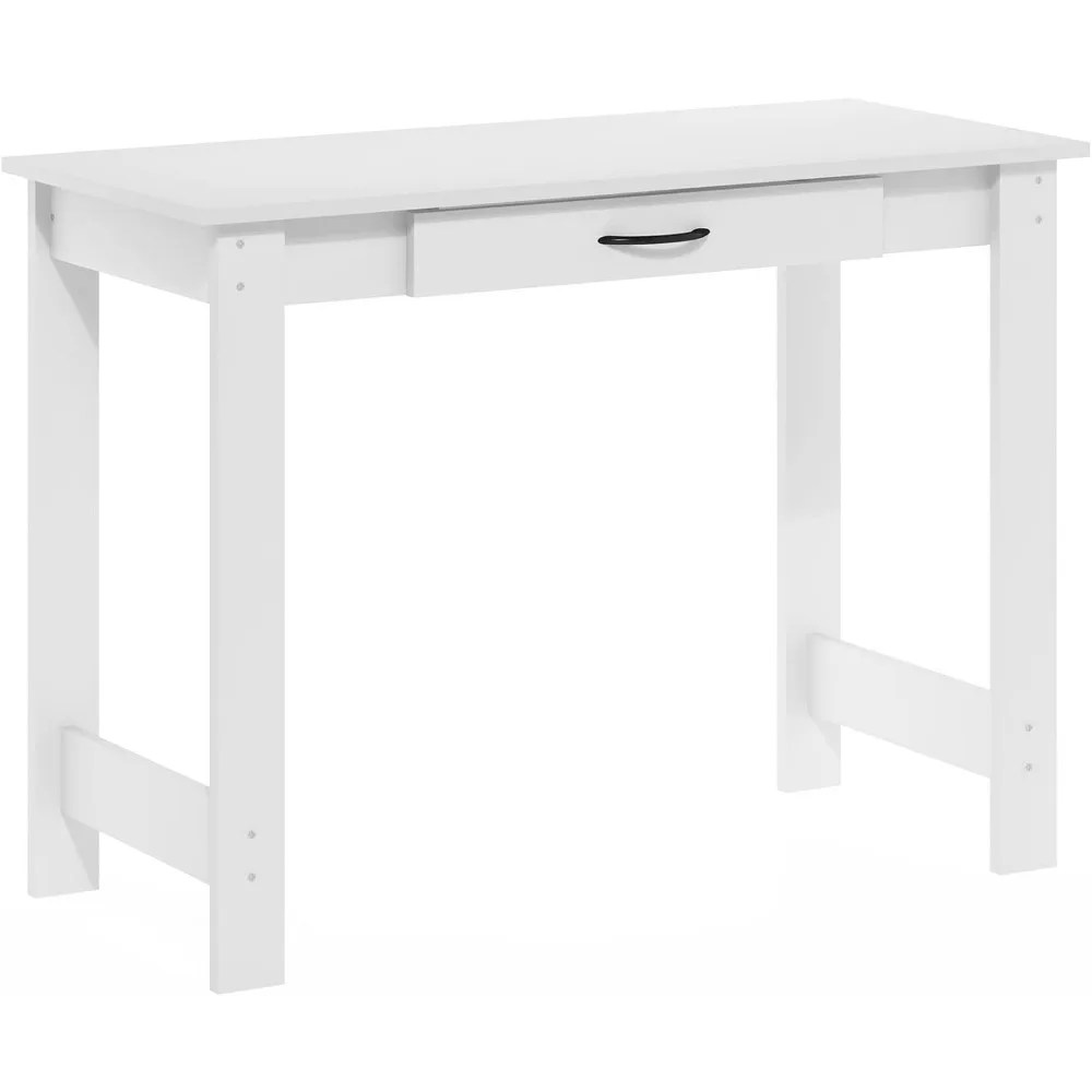 Writing Desk with Drawer, White, Special Feature Lightweight, Sturdy, Durable, Compact, Easy Assembly, Computer Desks 2