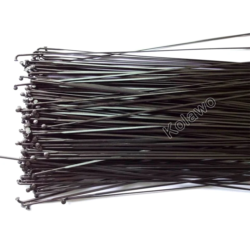 10Pcs MTB J-bent Flat Spokes 14G Black Steel Rays Spokes Bicycle Aero 191-298mm Road/Folding Bike Fat Spoke 261mm