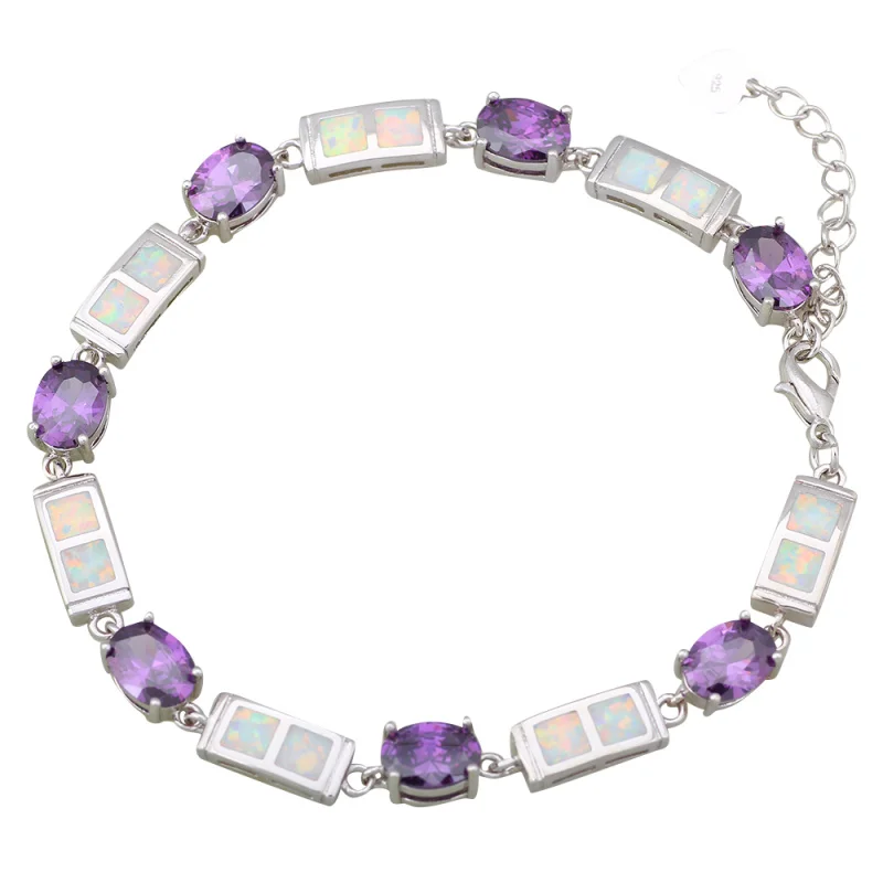JLB258 New Arrival Multi-color Fire Opal and Colorful Zircon Concise Style Bracelet High Quality Ladies Jewelry Gift