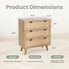 Rattan Dresser - Nightstand with Drawer Boho Small Cabinet 3 Drawer Dresser, Bedside Table 2