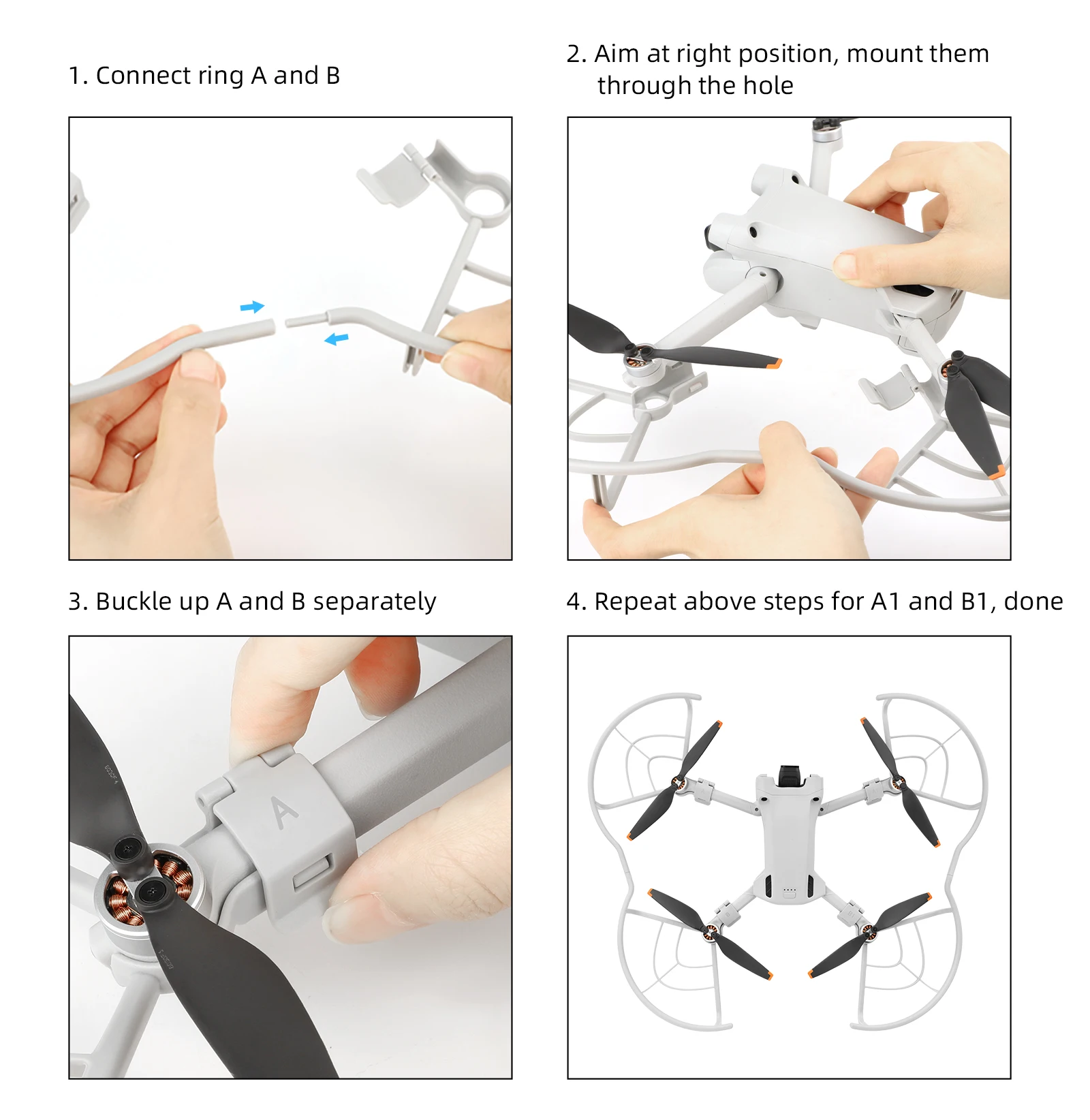 4 Anneaux De Protection D'hélices Pour DJI Mavic - Housse De Sécurité, Noir