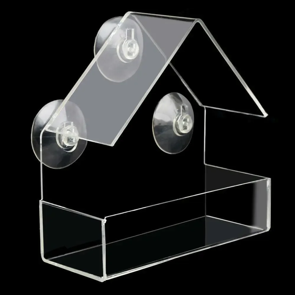 Transparent Window Wild Bird Feeder House Table Removable Suction Cups Sliding Feed Tray for Garden Patio Yard bird feeder