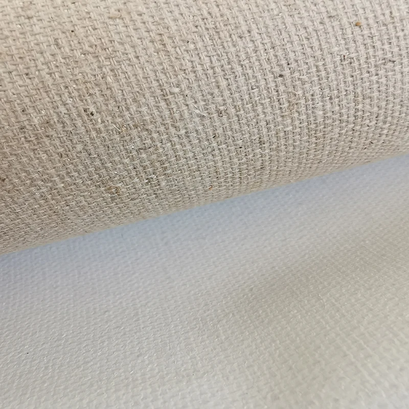 2.2m wide big roll triple acid-free primed smooth texture 400gsm linen blend canvas roll, practice quality