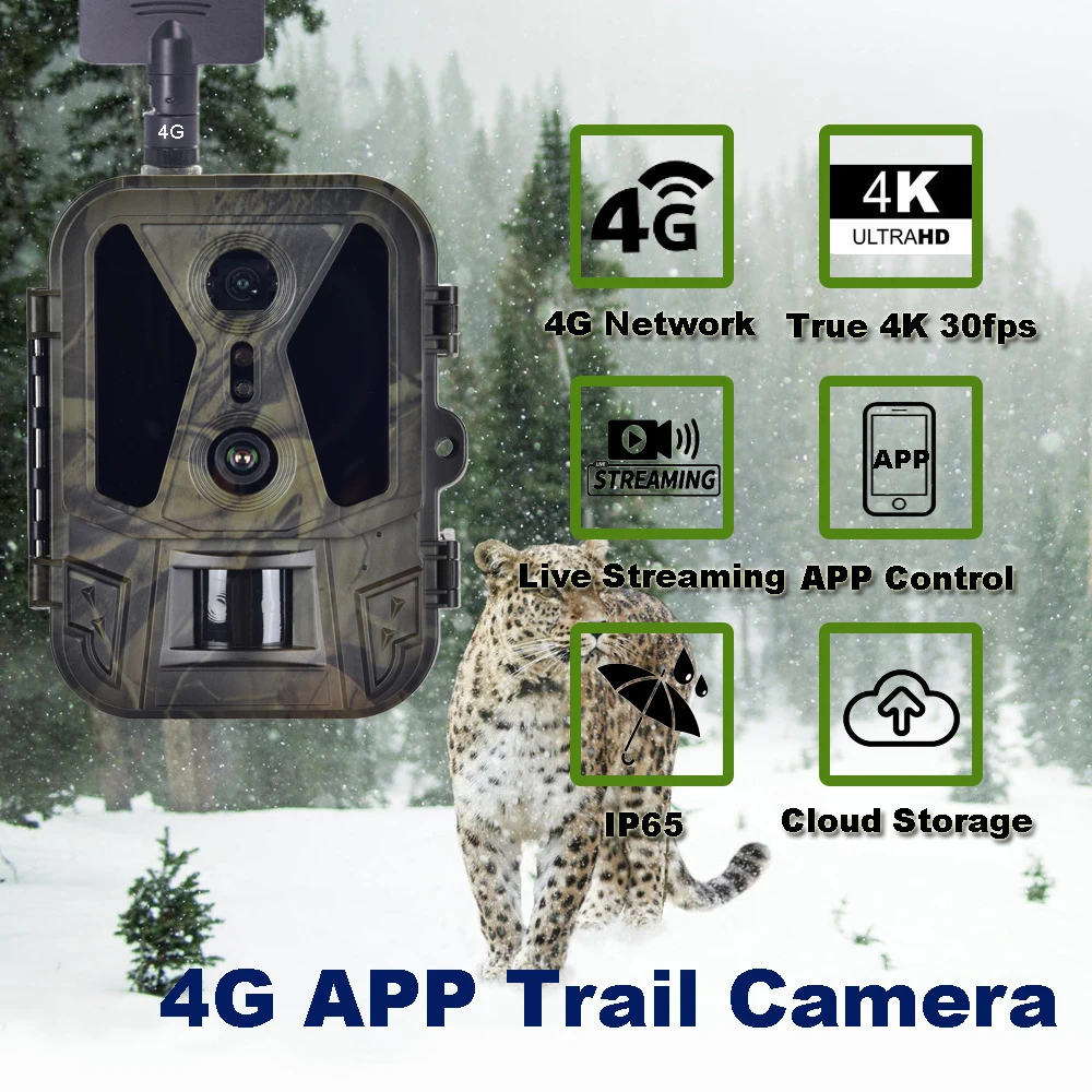 Live Streaming Dual Lens Hunting Trail Camera 4G HC950PRO 36MP 4K APP Remote Control Internet Video Telecamera Night Vision IP65