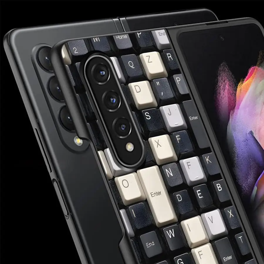 Innovative Foldable Phone Case with Keyboard and Artistic Design