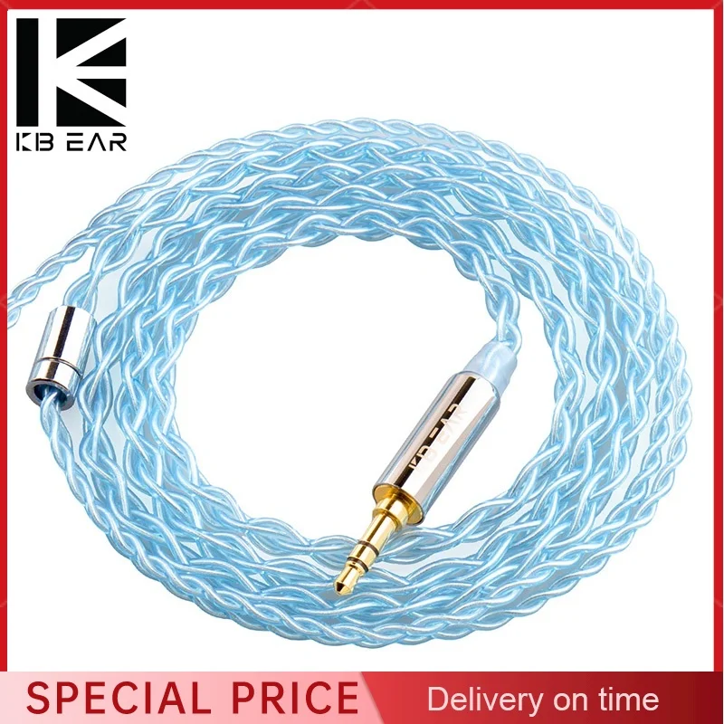 

KBEAR ST6 MMCX/QDC/2PINConnector Crystal 4 Cores 2.5/3.5/4.4MM Upgrade Cable 4N Oxygen free Copper Silver Plated Earphone Cable