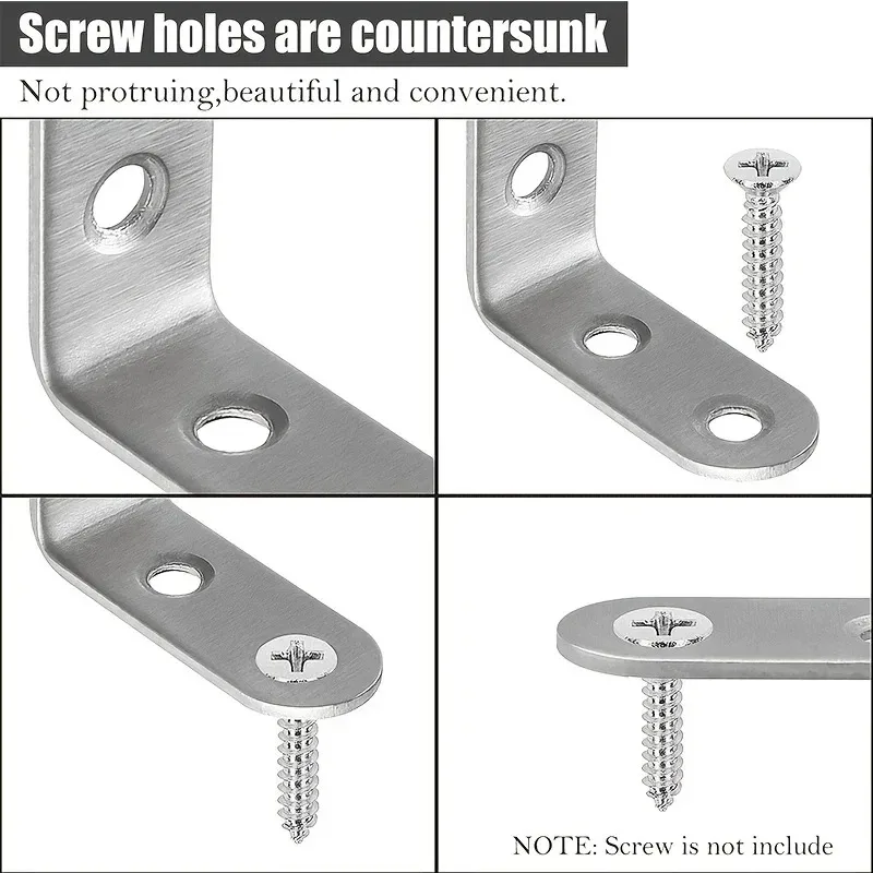 Angle bracket 6pcs stainless steel 90 degree L shaped 40mm X 40mm X 16mm heavy duty