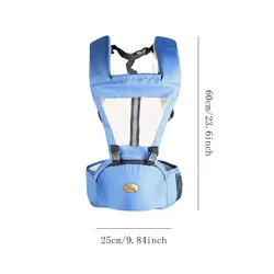 Ergonomic Baby Carrier Backpack with Hip Seat - Multi-Functional Infant Sling & Waist Stool for Comfort (Blue)