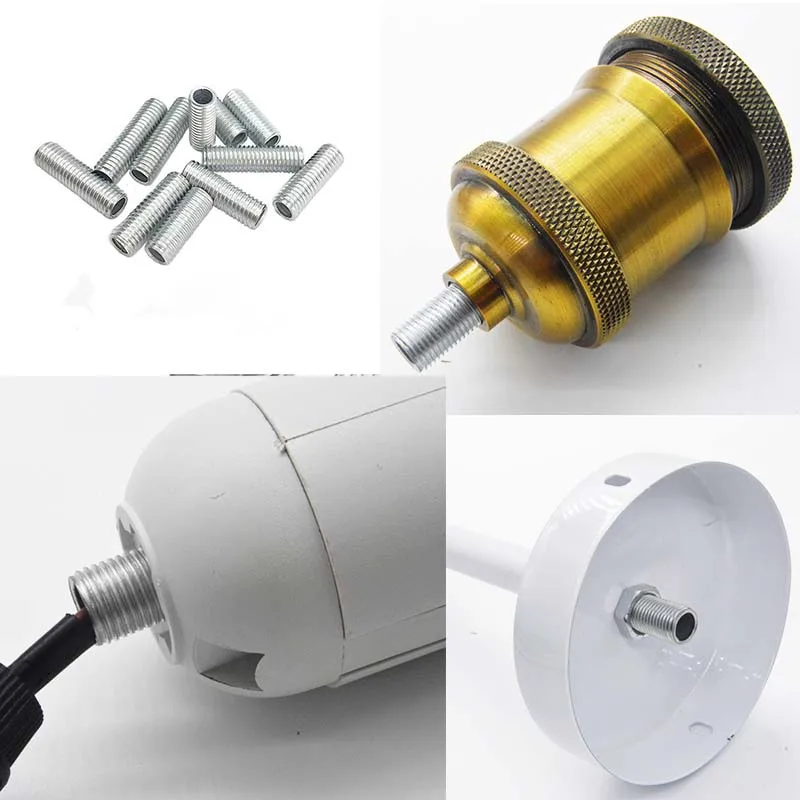 LED Lamp Accessories Thread Adapter Hollow Tube Nut 10PCS M10 Dental Tube Hollow Threaded Rod Led Lamp Head Link Fixed Base Support Rod Lighting Accessories Screws