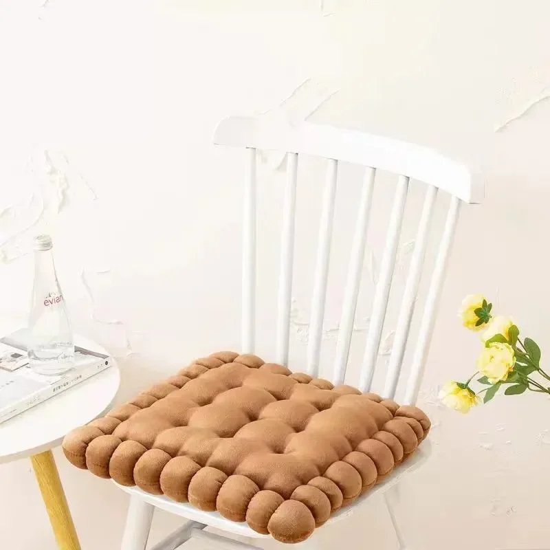 thumbnail image 1 of Cojín cuadrado de galleta de lana de leche para asiento de suelo, cojín trasero, cojín corto de terciopelo para sala de estar, sofá, decoración del hogar, 1 of 5