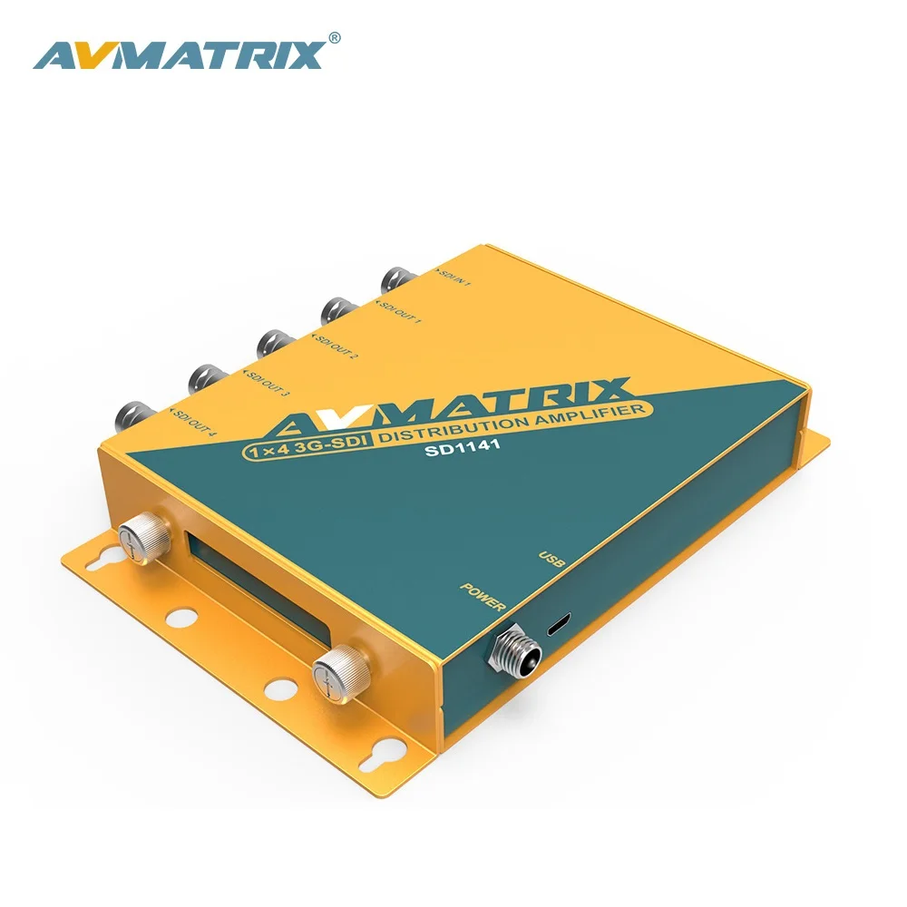 SD1141 AVMATRIX 1in 4 out Fiber Optic Transmitter and Receiver SDI Video Splitter for camera Amplifier Distribution Amplifier