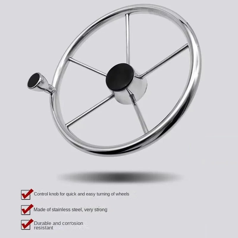 13.5'' Marine Steering Wheel Stainless Steel 5 Spokes With Knob Heavy Duty Marine Marine Accessories Marine tools