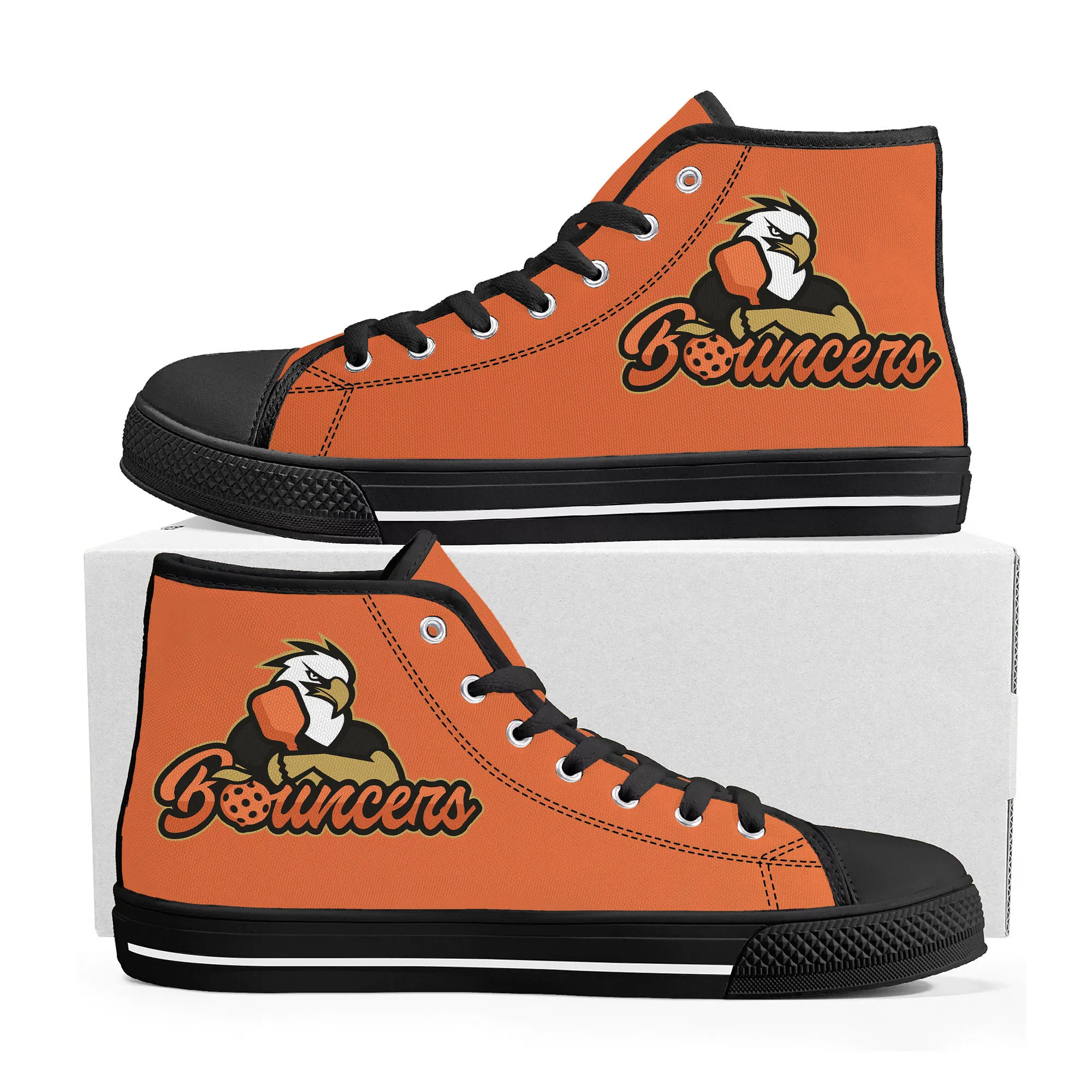 

ATLANTA BOUNCERS pickleball High Top Sneakers Mens Womens Teenager Canvas High Quality Sneaker Casual Custom Made Shoes DIY Shoe