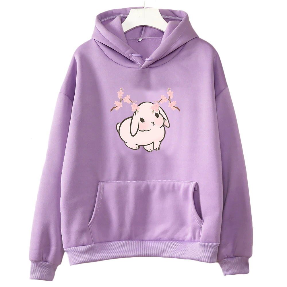 

Sakura Bunny Lovely Lop-eared Rabbit Hoodies Streetwear WOMEN Kawaii/Cute Manga Graphic Sweatshirt Cartoon Autumn/Winter Fashion