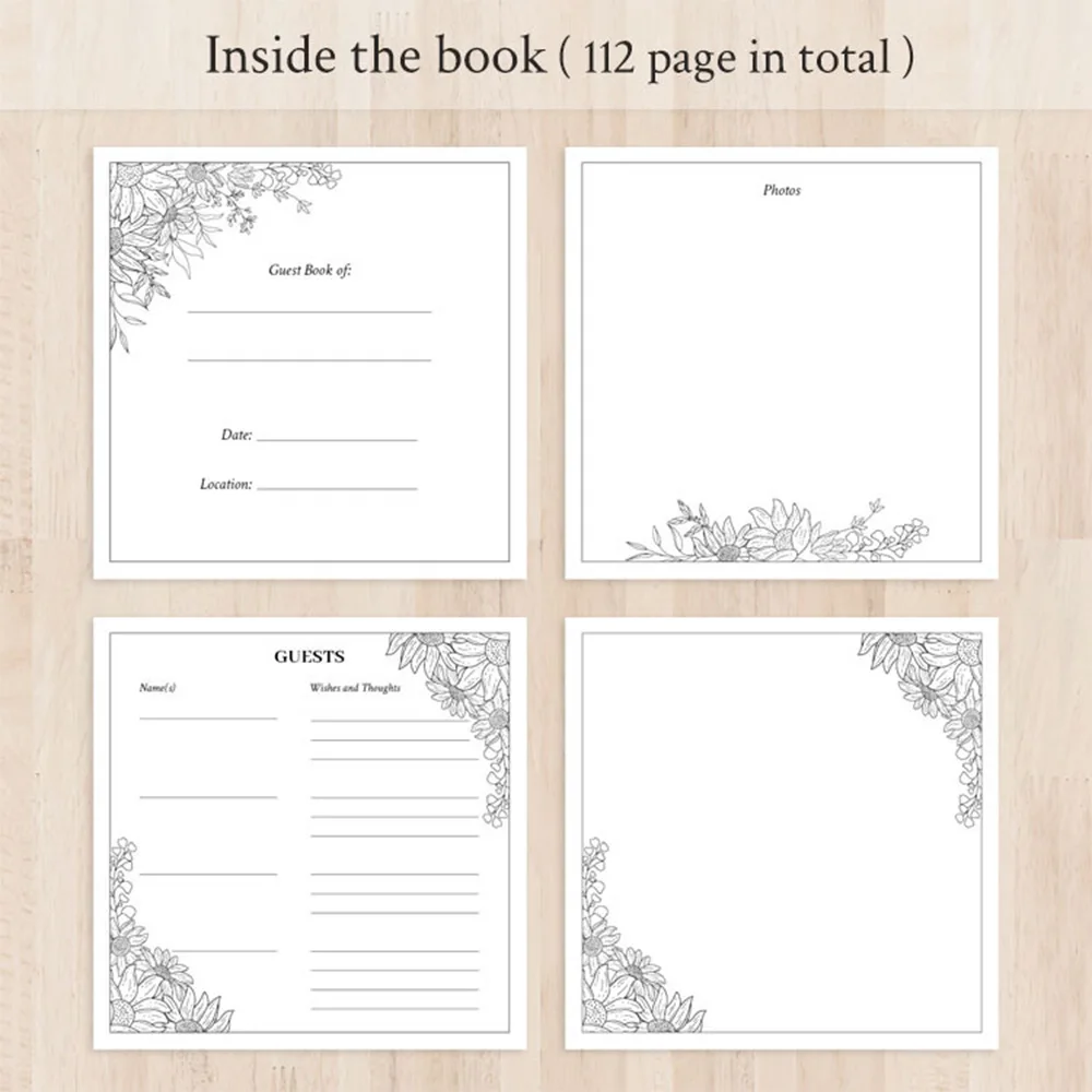 Wedding Guest Book Signature Reception Heartfelt Message Book Celebration of Mariage Keepsake Anniversary Memorial Photo Album