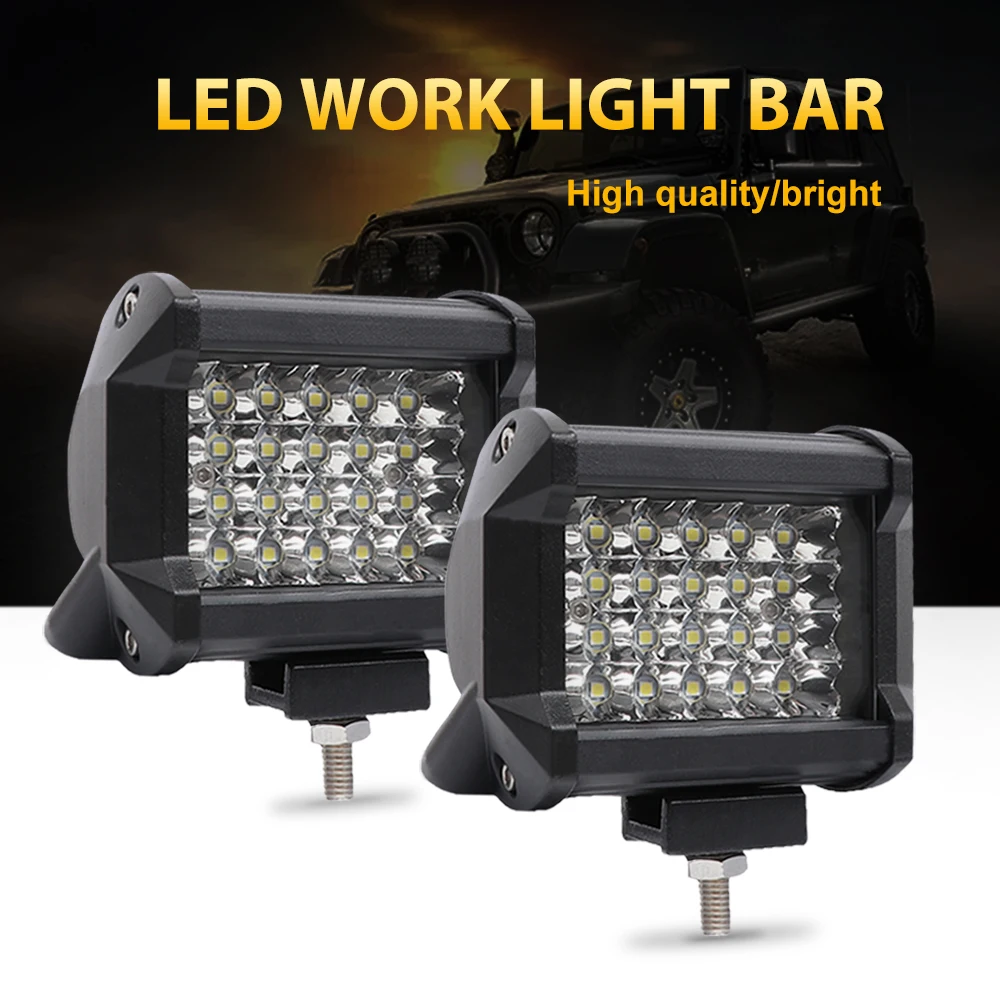 AUXTINGS Barra de luz LED de trabajo de 12 pulgadas de 72 W con foco de  inundación para todoterreno, para jeep, todoterreno, furgoneta, caravana,  ATV