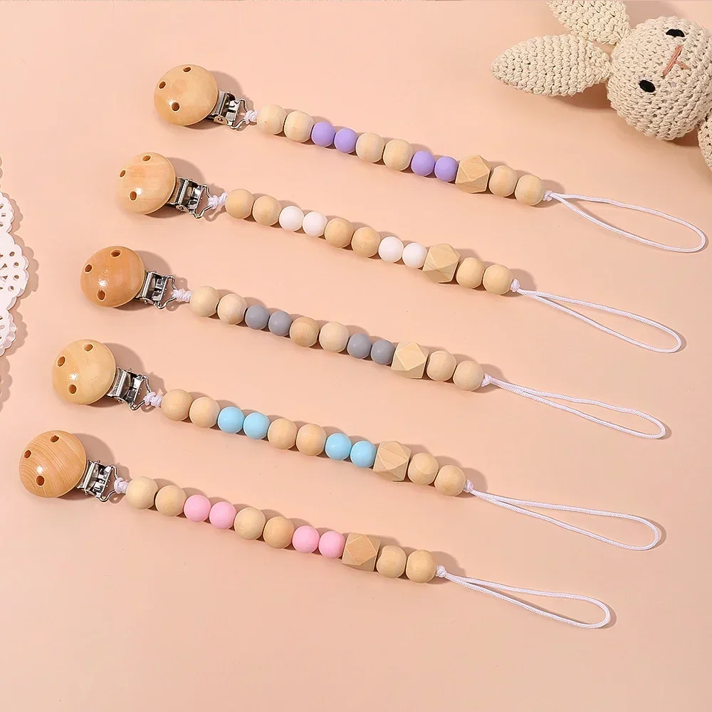 1pcs Personalized Handmade Pacifier Clip Baby Silicone Pacifier Anti-Drop Chain Food Grade Silicone Teething Toys Molar Gift