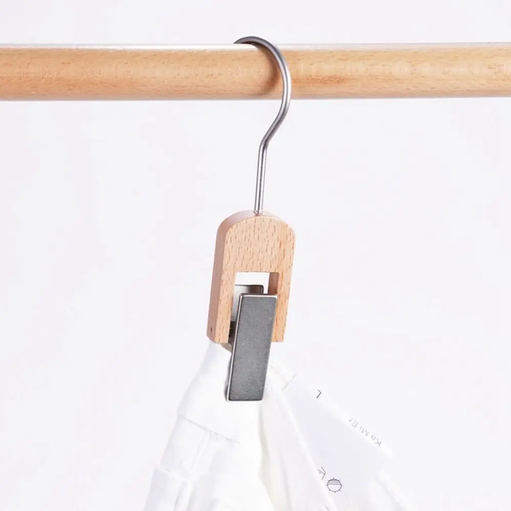 

Creative Iron Solid Wood Single Clip Gold/Silver with Swivel Hook Hat Hangers Hanging Clothes Clip Home