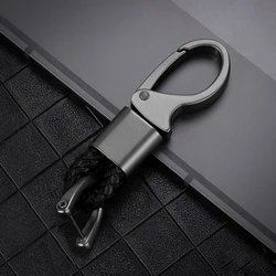 Carbon Fiber ABS Car Key Cover Case - Sleek and Durable Design (Black keychain)