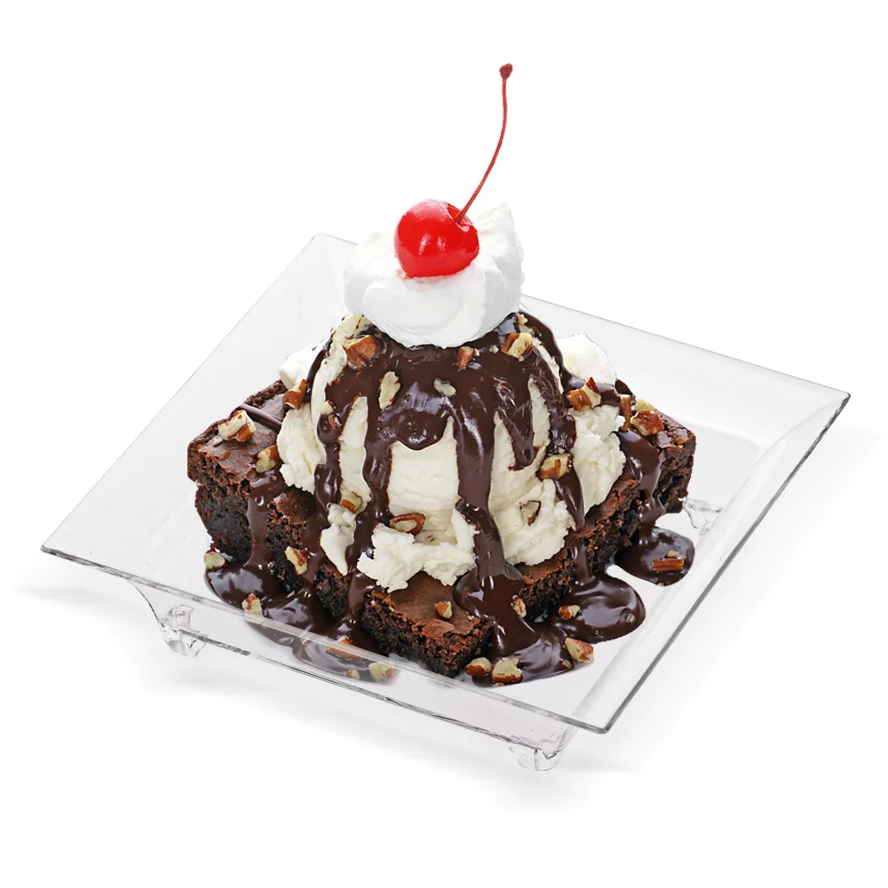 20/10PCS Disposable Plastic Square Sauce Dish For Birthday Mini Thickened Transparent Small Dish Dessert Cake Baking