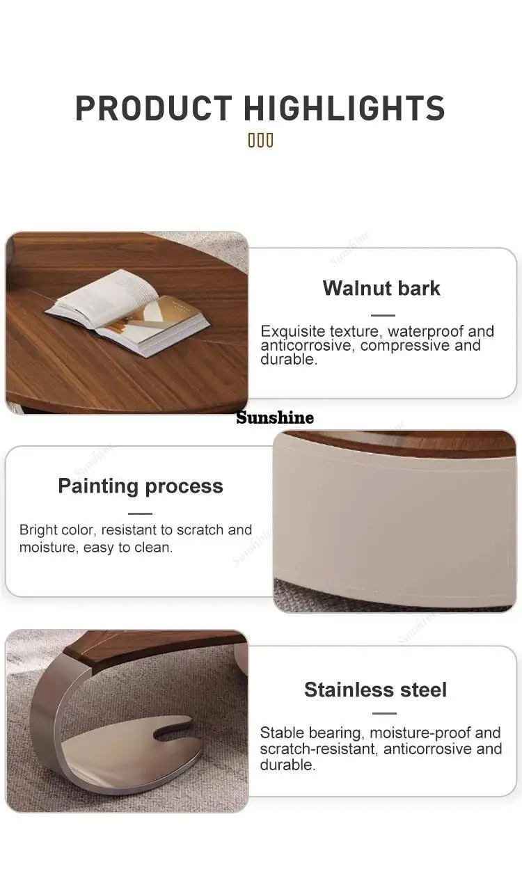 طاولة قهوة خشب الجوز تصميم عصري