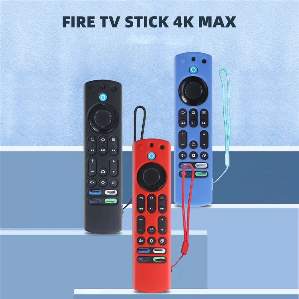 Etui De Télécommande En Silicone Pour Fire TV 4K Stick Max, Remplacement De La Housse De La Télécommande Avec Lanière (Noir