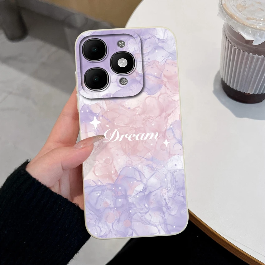Pretty Floral Liquid Silicone Shockproof Phone Case with Screen Protector