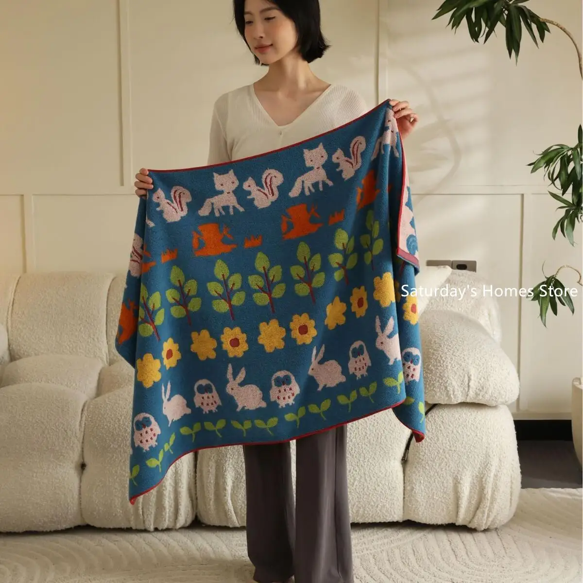 Animal Forest Cotton Soft Face Towel for Kids Absorbent Bath Towel Comfortable Cotton Household Towel Beach Towels