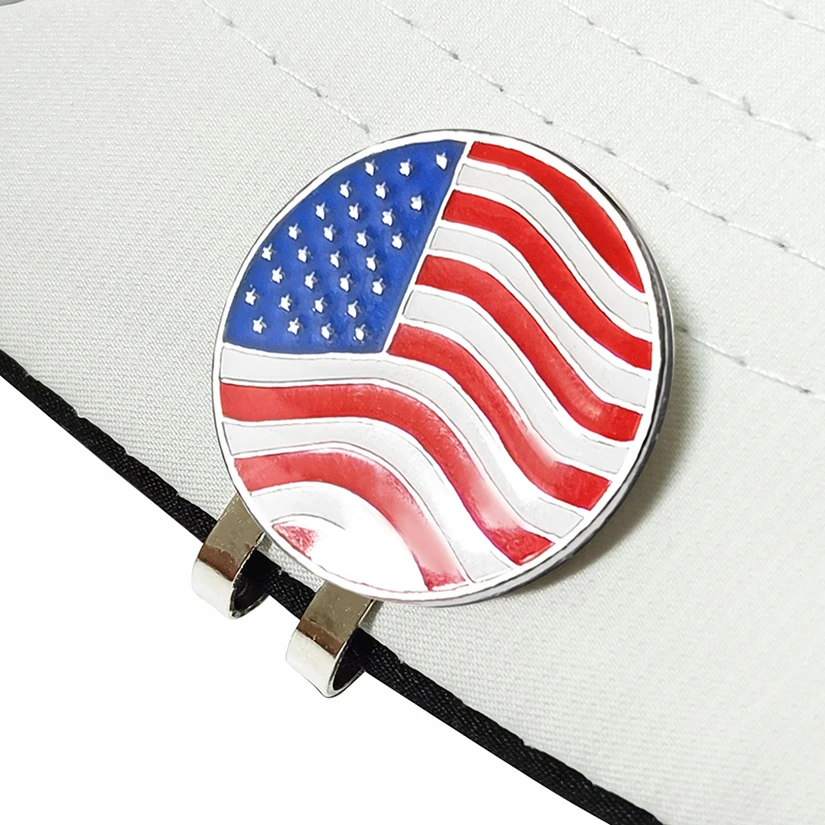 Golf Ball Marker American Flag with Magnetic Hat Clip Men and Women Golf Accessories and Gift Ideas Stylish Minimalist