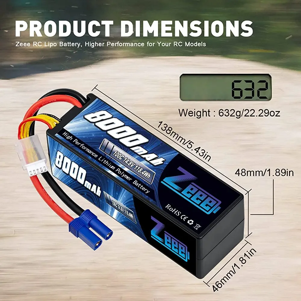 Batterie LiPo 2S 50C 5200mAh EC5/EC3/T pour RC