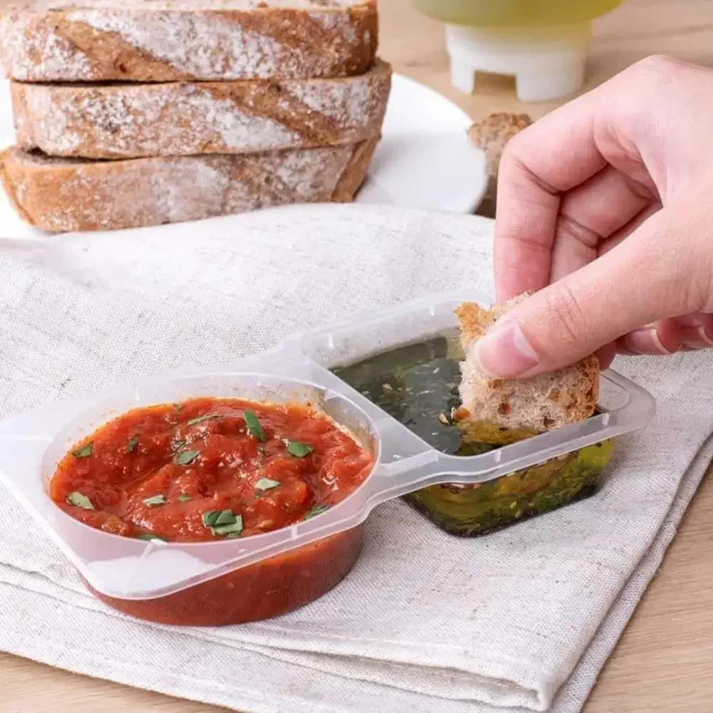 5/10/20/30Pcs Condiment Container Holder Dual Compartment Spice Box with Lids Reusable Snack Container for Dips Sauce