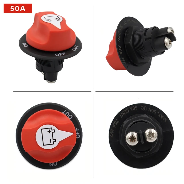 Interruptor de Rally de carreras de batería de coche, aislador de  Desconector de batería de 12V, interruptor de corte, KitFor, RV,  motocicleta, camión, barco, 50, 100, 200, 300A - AliExpress