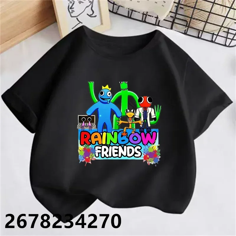 Hot Game Rainbow Friends T-Shirt Set Cartoon Boys Girl Baby Birthday Kids Clothes Short Sleeve T-Shirt Harajuku Multicolour Tops 5