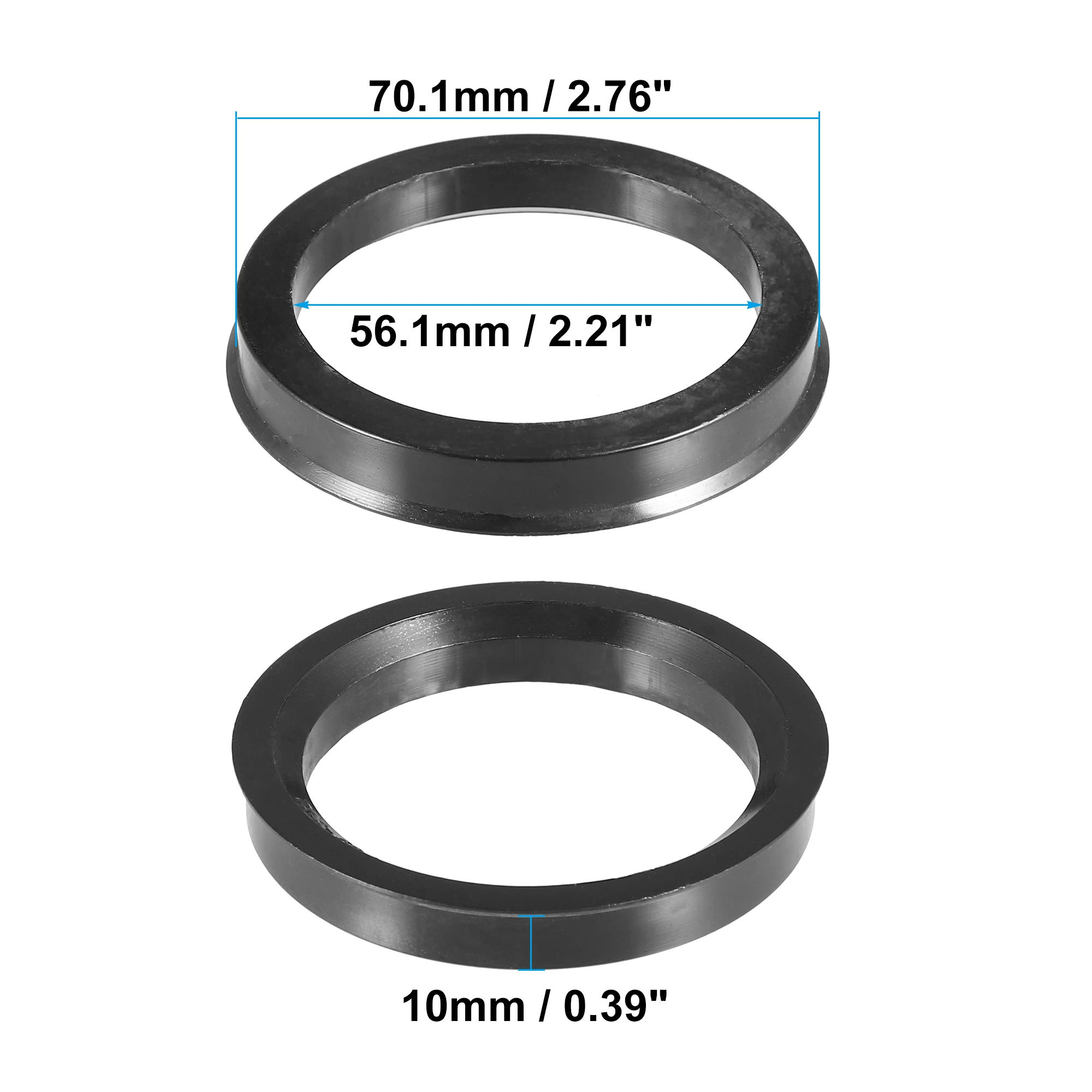UXCELL 4Pcs 70.1mm to 54.1mm 56.6mm 57.1mm 60.1mm 63.5mm 65.1mm 66.1mm 67.1mm Car Tire Centering Hub Centric Rings Wheel 6