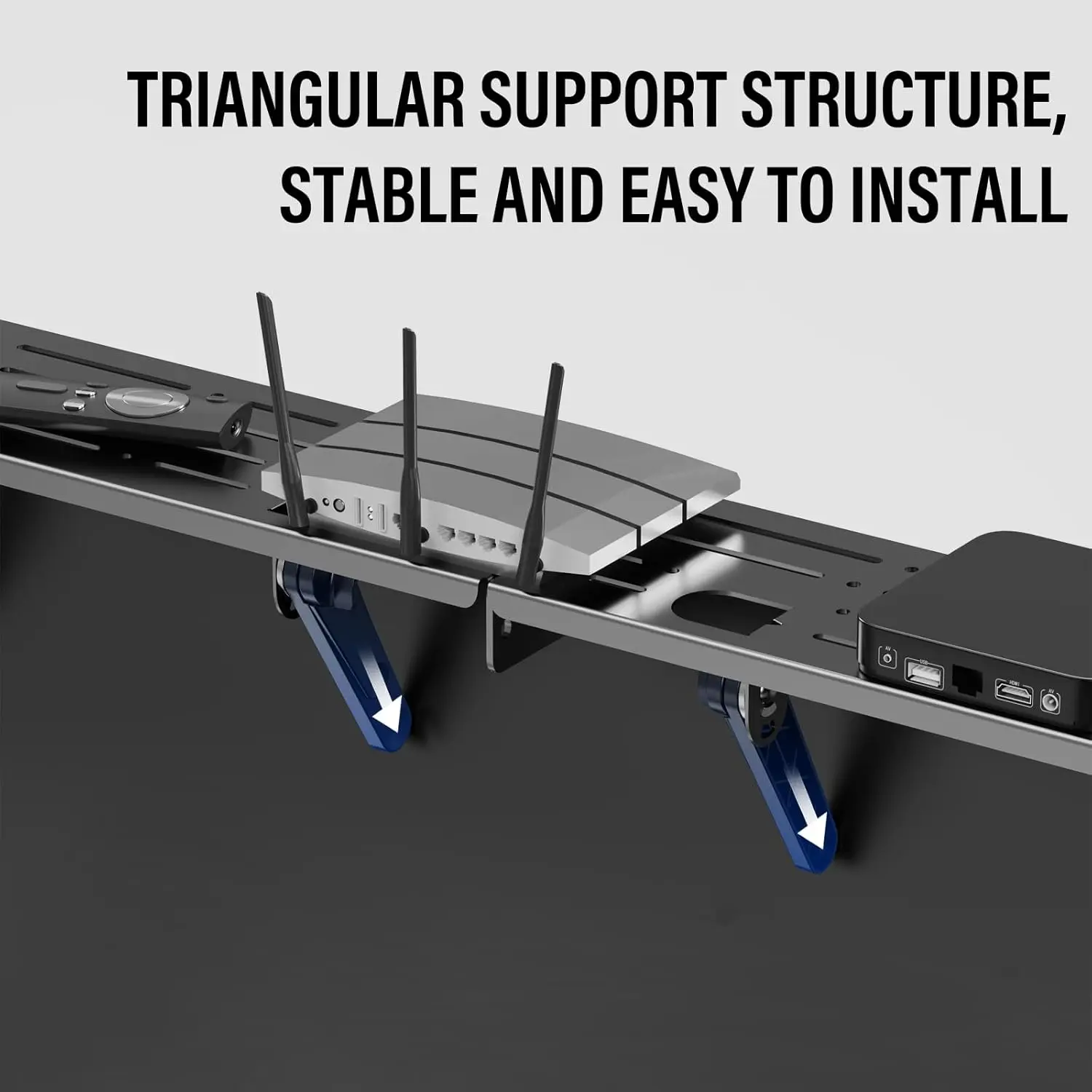 Adjustable TV Screen Top Shelf Computer Monitor Desktop Screen Top Storage Rack TV Media Box, Router Shelf with 2 Storage Boxes