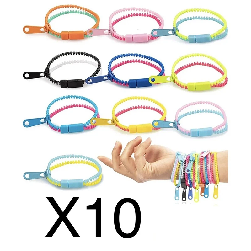 150 Pulseras Bicolores Con Cremallera Juguetes Sensoriales | Meses sin