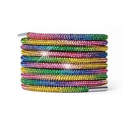 Bling Rhinestone Crystal Rainbow Shoelaces - Luxury Diamond - Embellished Round Shoelace - 4mm (Rainbow color)
