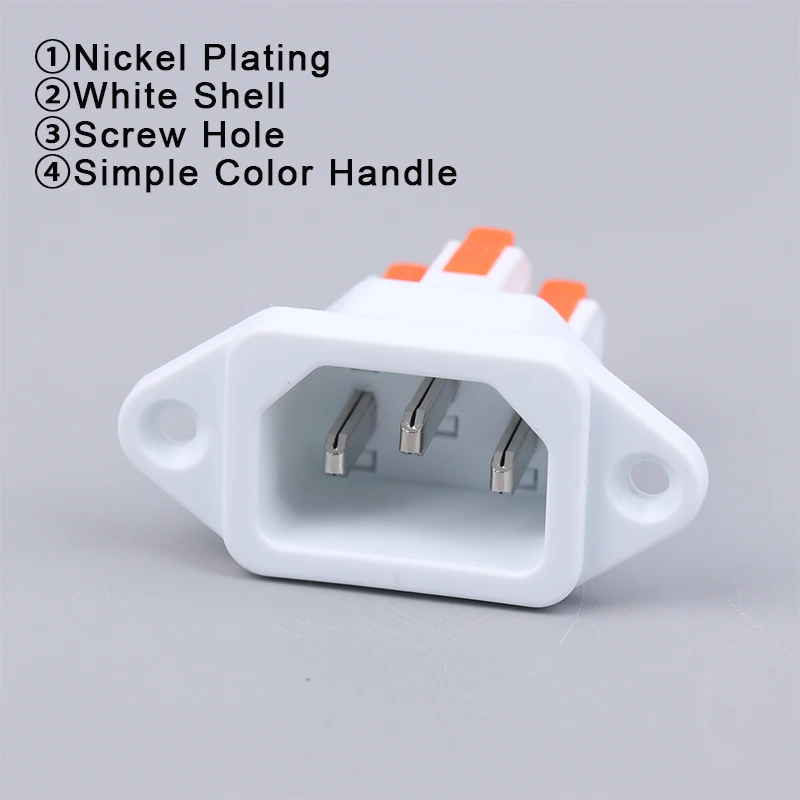Quick Connect IEC C14 3-Pin Power Supply Socket, 250V 10A, Easy Install