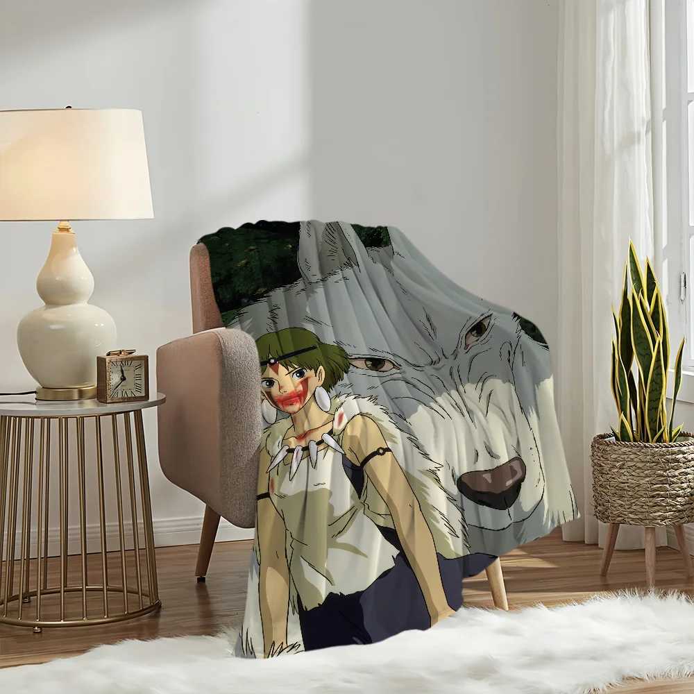 Warm Soft Plush Nap M-MiyazakIs Blankets Sofa p-Princess for m-Mononoke Living Room Office Bedroom Home Travel anime Kid Gifts 6