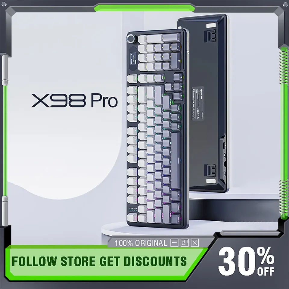 Attack Shark X98Pro Tri-Mode Mechanical Keyboard RGB Wireless Keyboard Side Engraving with Screen Custom Gaming Keyboards