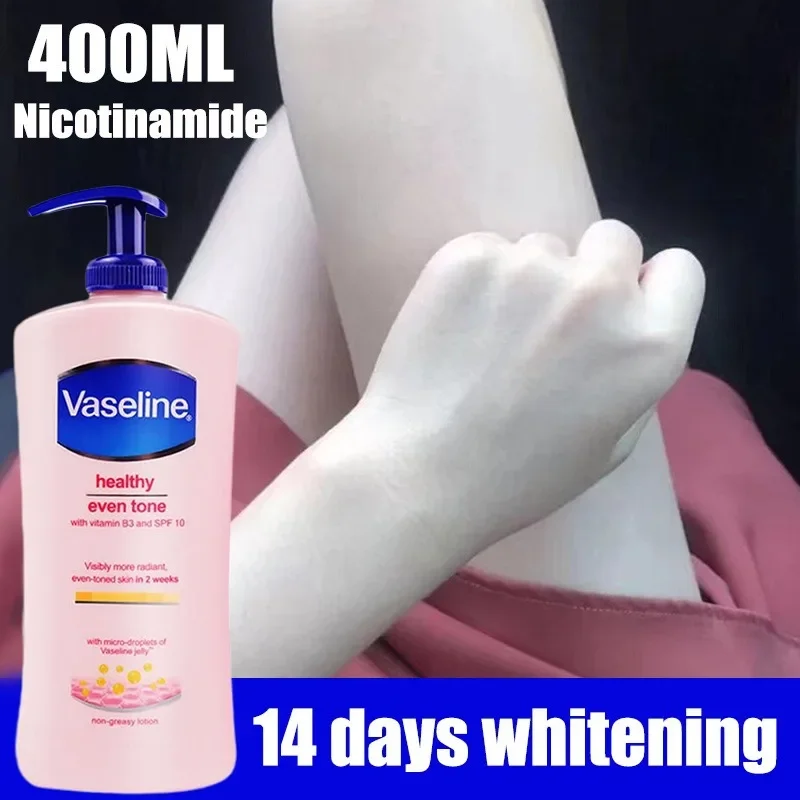 400ML Vaseline Nicotinamide Whitening Body Lotion Skin Care Healthy White Body Brightening Lotion Contains Vitamin B3 skyn future377 whitening and moisturizing chicken skin vaseline body lotion niacinamide brightening skin lotion 200ml