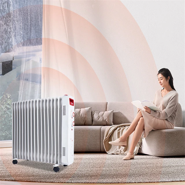 2200W Oil Heater Oil Filled Radiator Electric Heater 3-Gear Oil Radiator 13  15 17 Heat