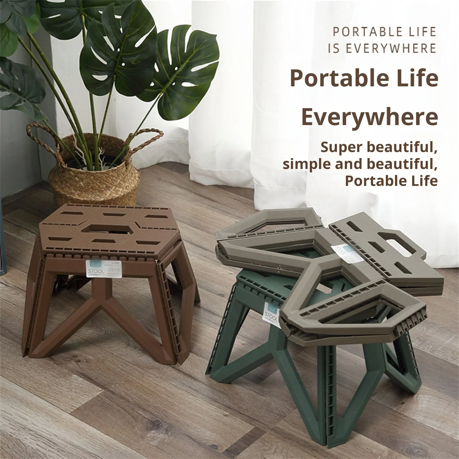 camping Outdoor Small Stool Portable Folding Stool High Load Bearing Durable Small Chair Fishing Beach Camping
