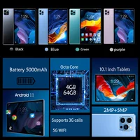 2024 Top selling 10.1-inch Tablet with 4GB RAM 64GB ROM, Android 11 System Tablet Song Player Global Version Tablet 5000 mAh 2